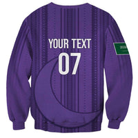 Saudi Football Al Zaeem Custom Sweatshirt Crescent Moon - Purple - Wonder Print Shop