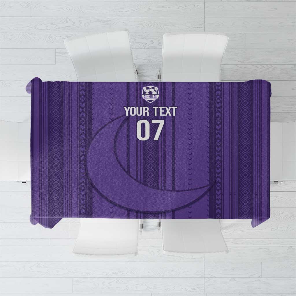 Saudi Football Al Zaeem Custom Tablecloth Crescent Moon - Purple - Wonder Print Shop