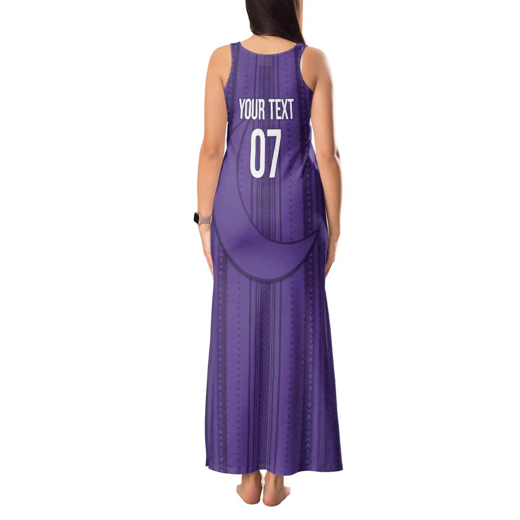 Saudi Football Al Zaeem Custom Tank Maxi Dress Crescent Moon - Purple - Wonder Print Shop