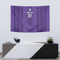 Saudi Football Al Zaeem Custom Tapestry Crescent Moon - Purple - Wonder Print Shop