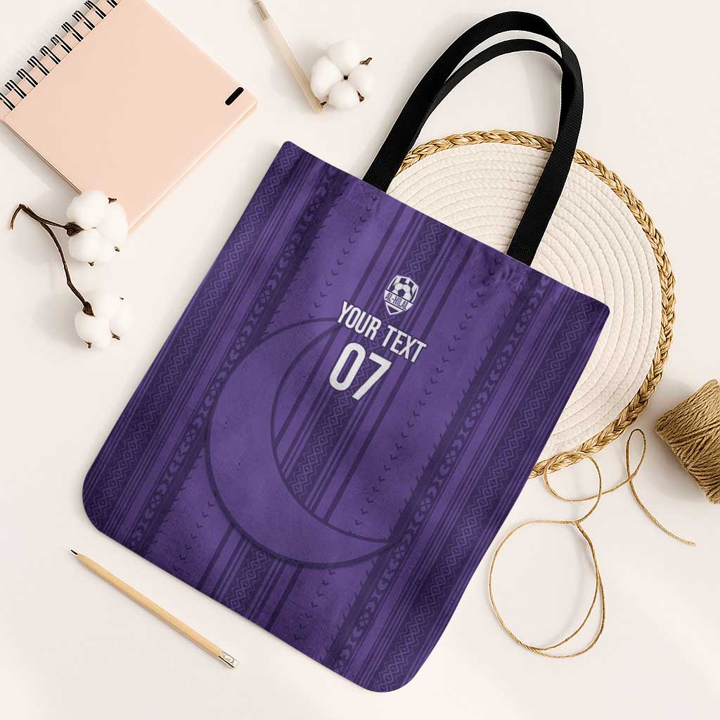 Saudi Football Al Zaeem Custom Tote Bag Crescent Moon - Purple - Wonder Print Shop