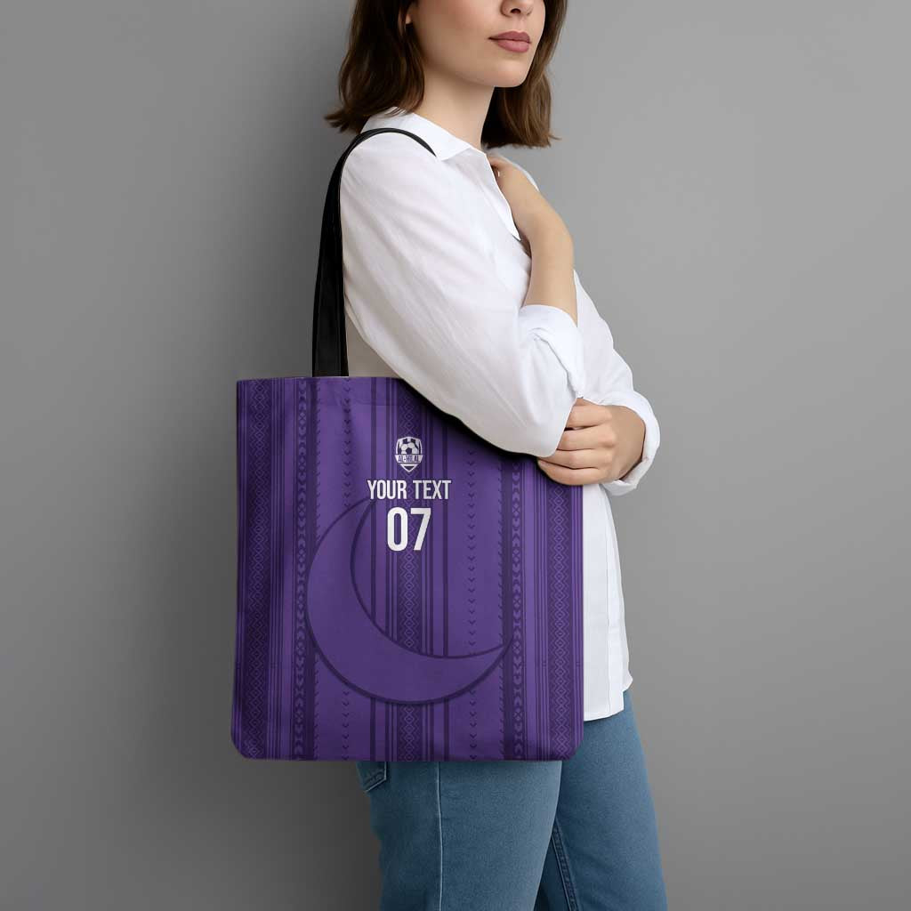 Saudi Football Al Zaeem Custom Tote Bag Crescent Moon - Purple - Wonder Print Shop