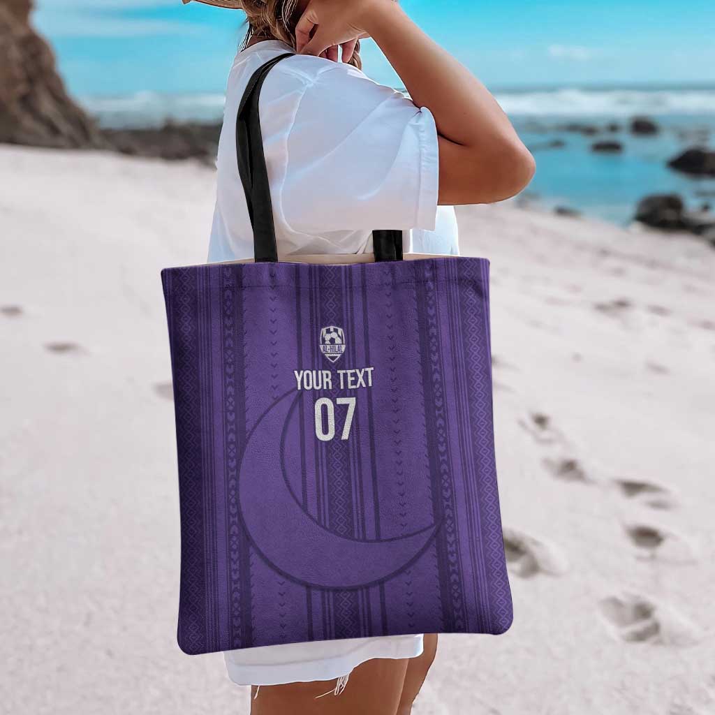 Saudi Football Al Zaeem Custom Tote Bag Crescent Moon - Purple - Wonder Print Shop