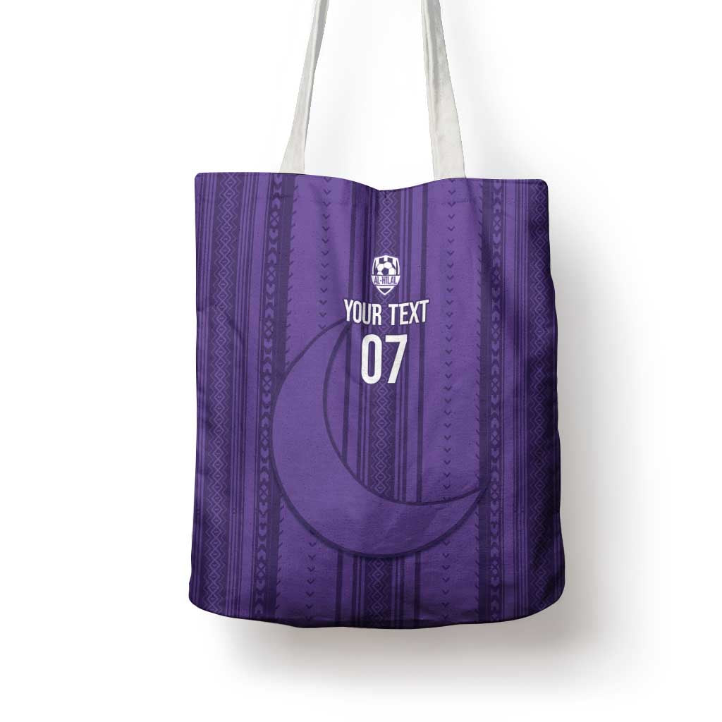 Saudi Football Al Zaeem Custom Tote Bag Crescent Moon - Purple - Wonder Print Shop