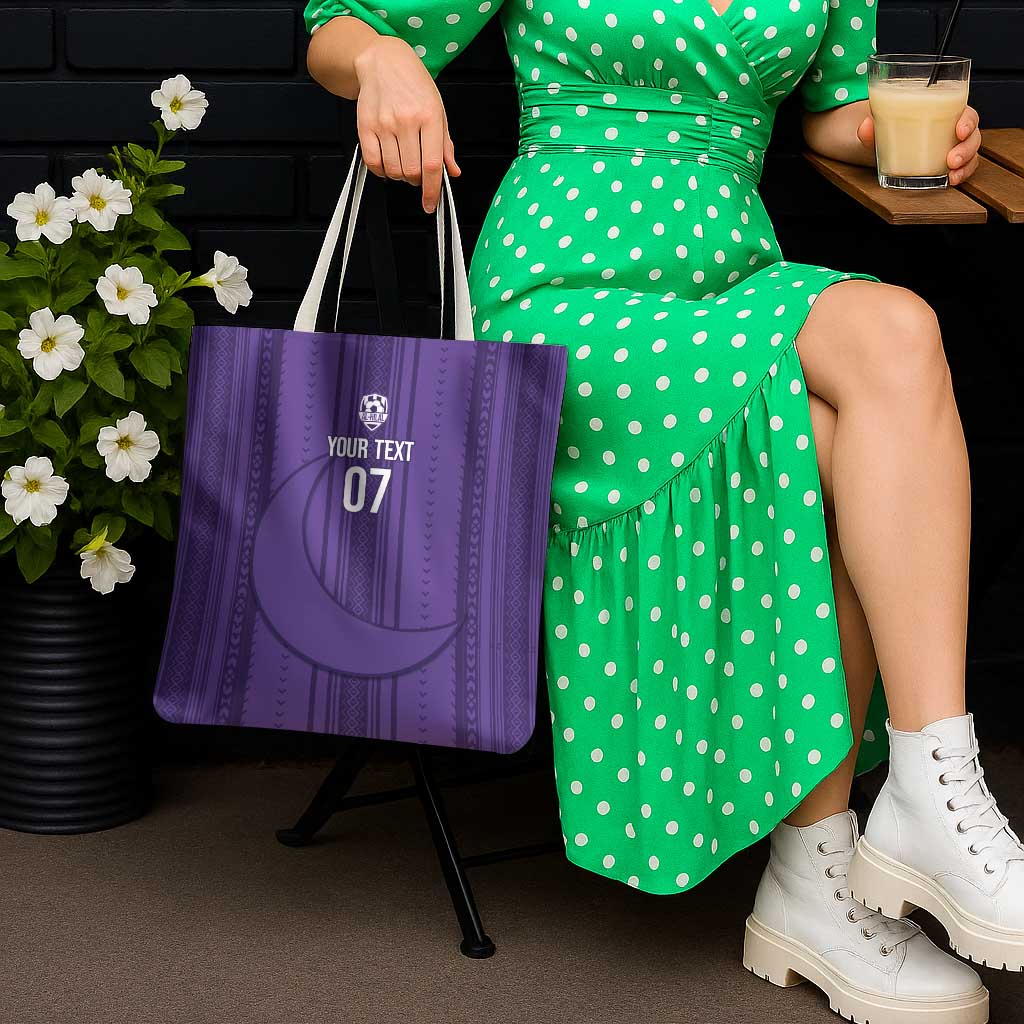 Saudi Football Al Zaeem Custom Tote Bag Crescent Moon - Purple - Wonder Print Shop