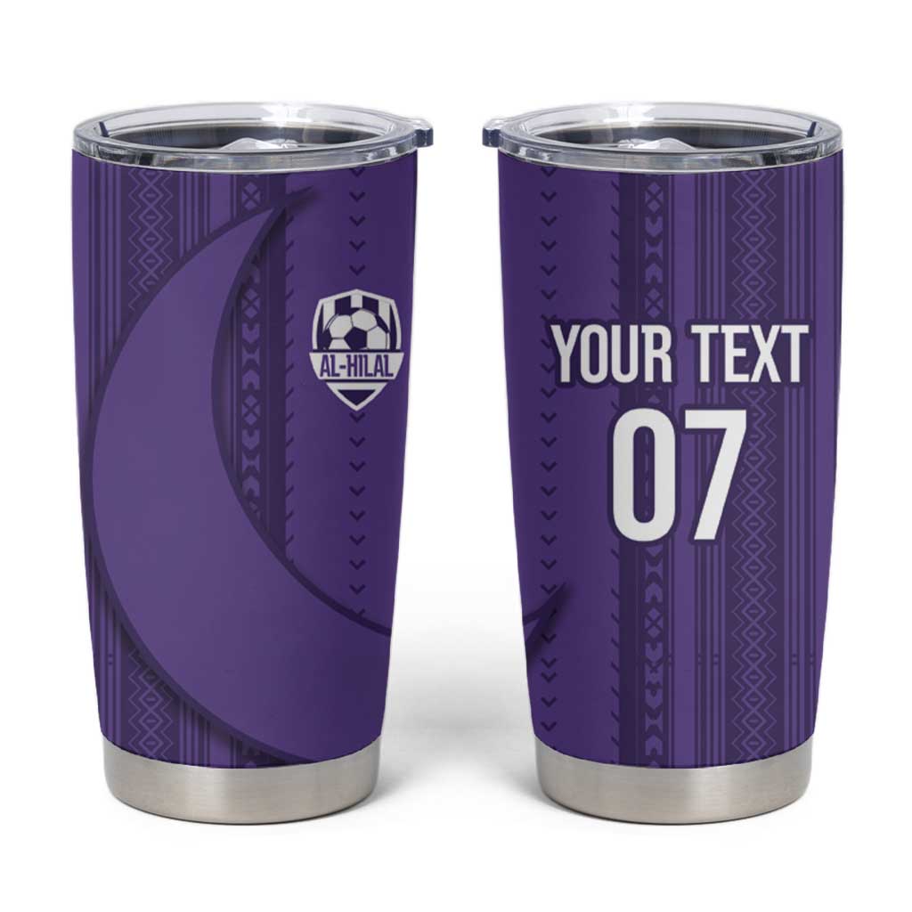Saudi Football Al Zaeem Custom Tumbler Cup Crescent Moon - Purple - Wonder Print Shop