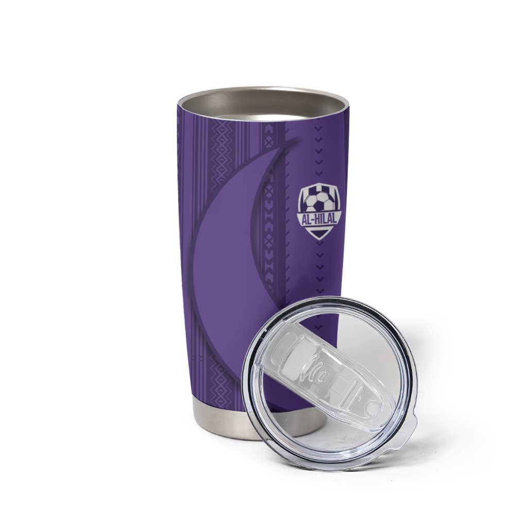 Saudi Football Al Zaeem Custom Tumbler Cup Crescent Moon - Purple - Wonder Print Shop