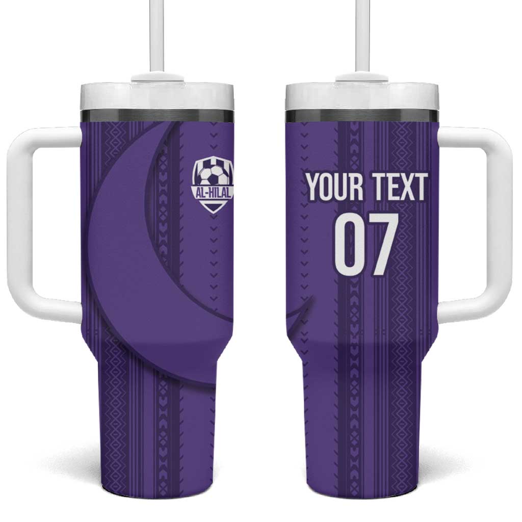 Saudi Football Al Zaeem Custom Tumbler With Handle Crescent Moon - Purple - Wonder Print Shop