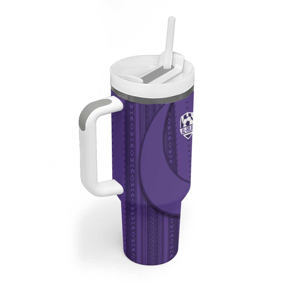 Saudi Football Al Zaeem Custom Tumbler With Handle Crescent Moon - Purple - Wonder Print Shop