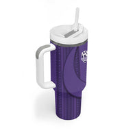 Saudi Football Al Zaeem Custom Tumbler With Handle Crescent Moon - Purple - Wonder Print Shop