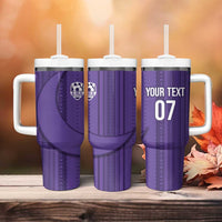 Saudi Football Al Zaeem Custom Tumbler With Handle Crescent Moon - Purple - Wonder Print Shop