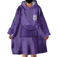 Saudi Football Al Zaeem Custom Wearable Blanket Hoodie Crescent Moon - Purple - Wonder Print Shop