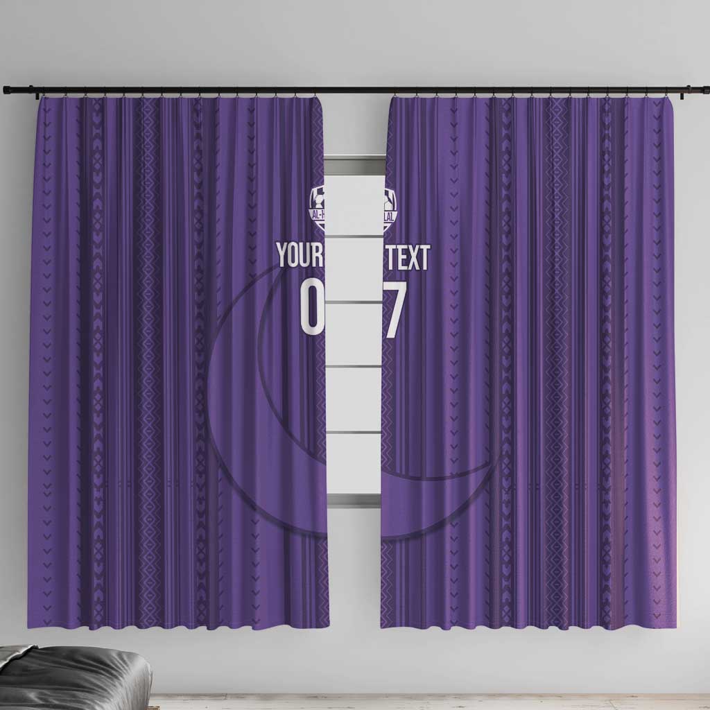 Saudi Football Al Zaeem Custom Window Curtain Crescent Moon - Purple - Wonder Print Shop