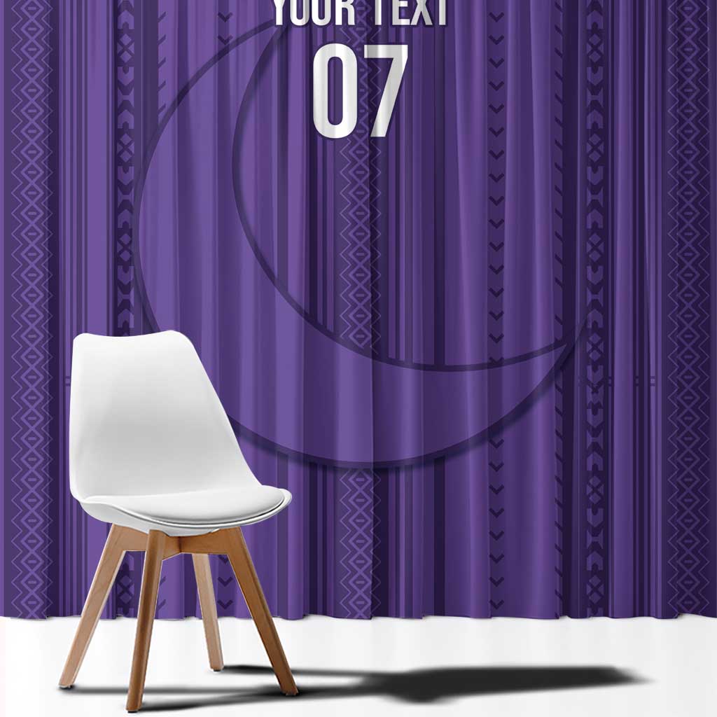 Saudi Football Al Zaeem Custom Window Curtain Crescent Moon - Purple - Wonder Print Shop