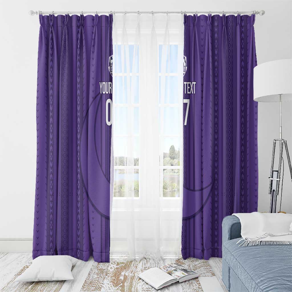 Saudi Football Al Zaeem Custom Window Curtain Crescent Moon - Purple - Wonder Print Shop