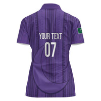 Saudi Football Al Zaeem Custom Women Polo Shirt Crescent Moon - Purple - Wonder Print Shop