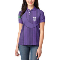 Saudi Football Al Zaeem Custom Women Polo Shirt Crescent Moon - Purple - Wonder Print Shop