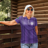 Saudi Football Al Zaeem Custom Women Polo Shirt Crescent Moon - Purple - Wonder Print Shop
