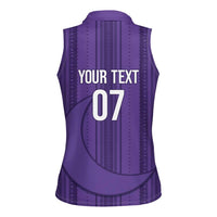 Saudi Football Al Zaeem Custom Women Sleeveless Polo Shirt Crescent Moon - Purple - Wonder Print Shop