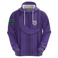Saudi Football Al Zaeem Custom Zip Hoodie Crescent Moon - Purple - Wonder Print Shop