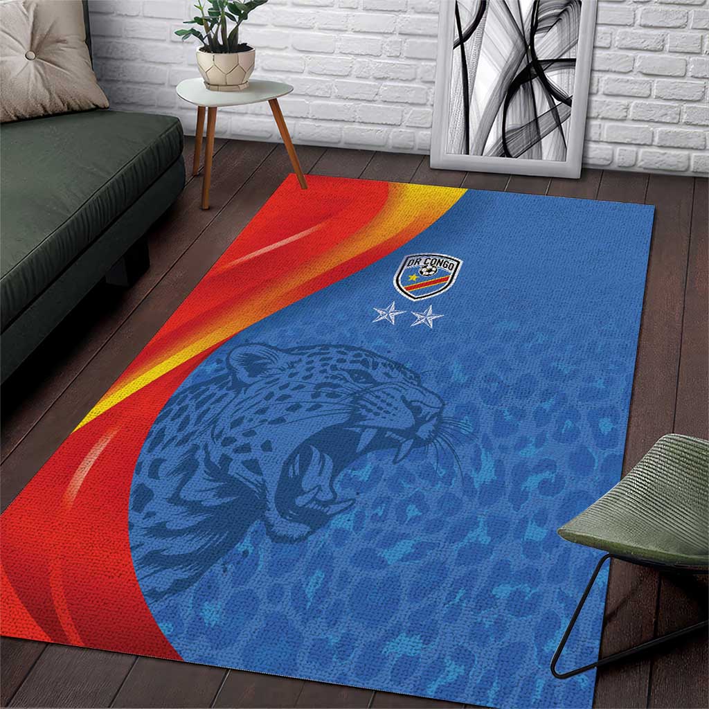 DR Congo Football 2026 Les Leopards Area Rug Glory Upon Glory - Wonder Print Shop