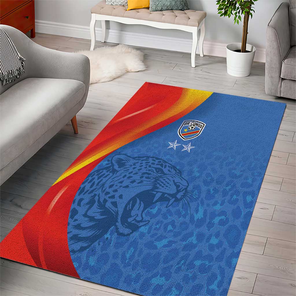 DR Congo Football 2026 Les Leopards Area Rug Glory Upon Glory - Wonder Print Shop