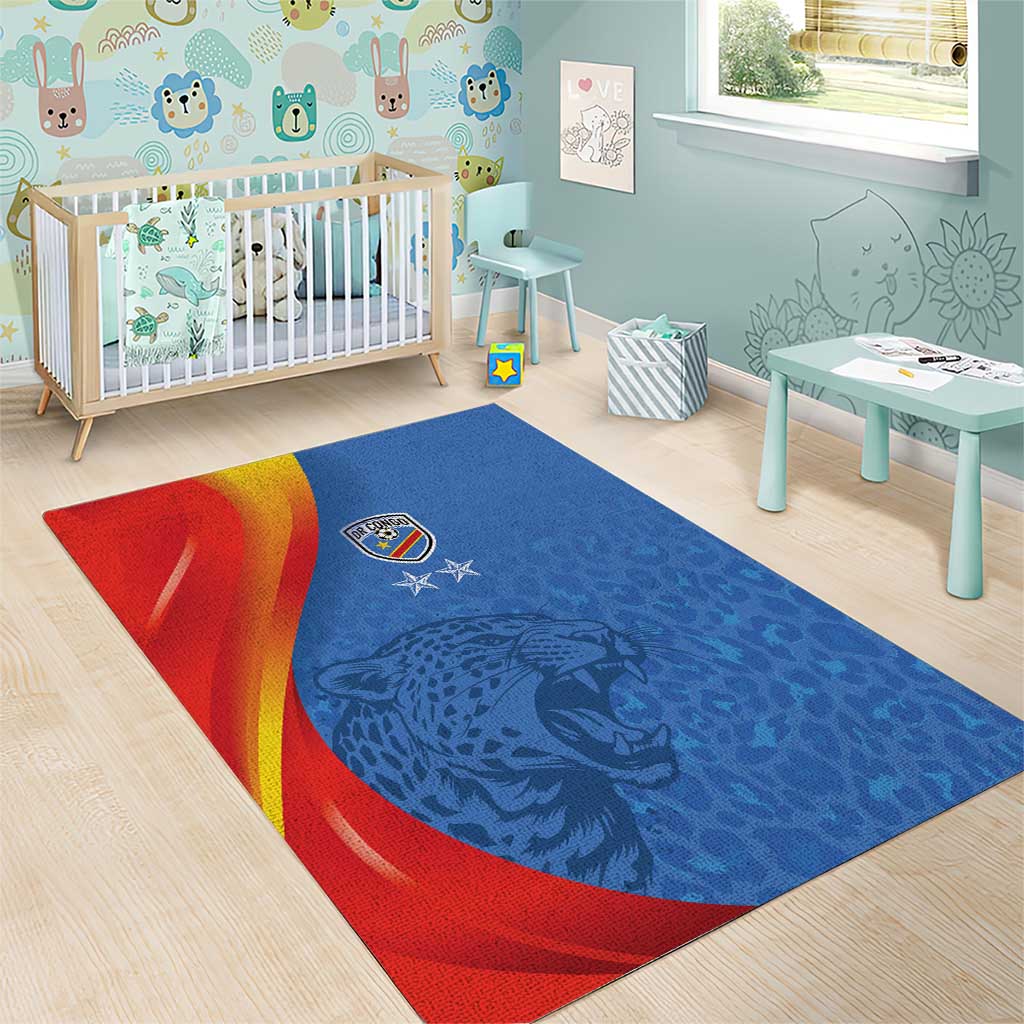 DR Congo Football 2026 Les Leopards Area Rug Glory Upon Glory - Wonder Print Shop