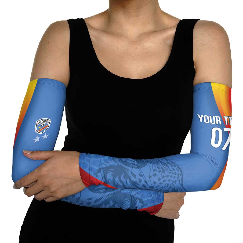 DR Congo Football 2026 Les Leopards Custom Arm Sleeves Glory Upon Glory - Wonder Print Shop