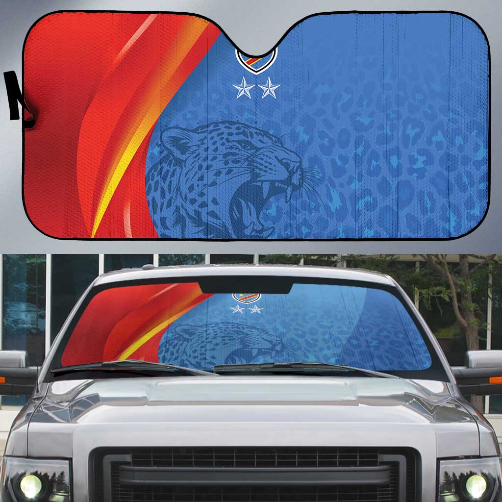 DR Congo Football 2026 Les Leopards Auto Sun Shade Glory Upon Glory - Wonder Print Shop