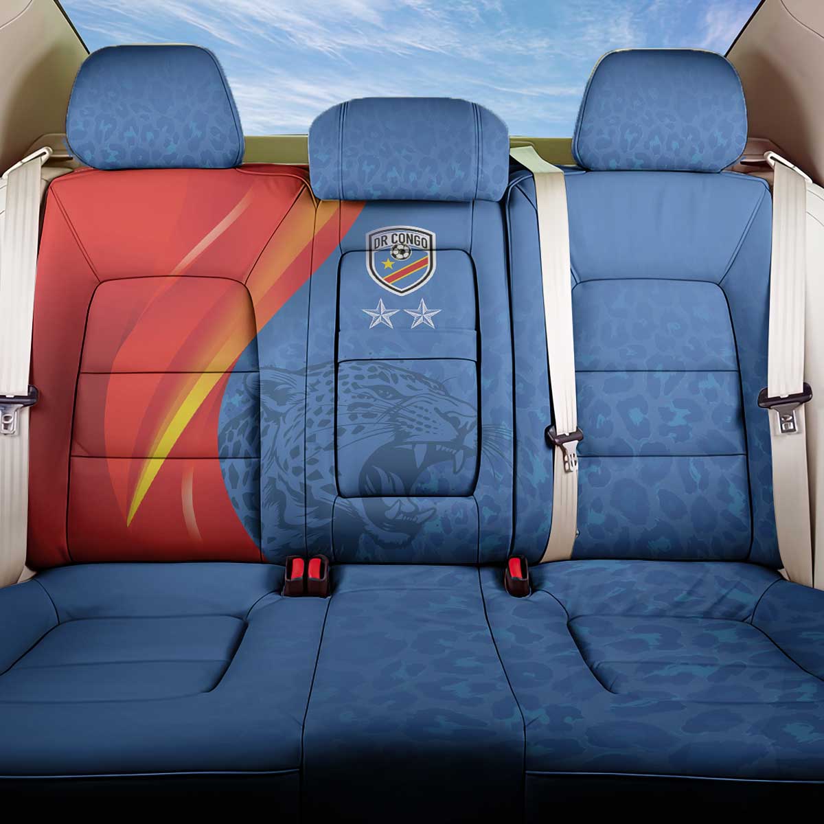 DR Congo Football 2026 Les Leopards Back Car Seat Cover Glory Upon Glory - Wonder Print Shop