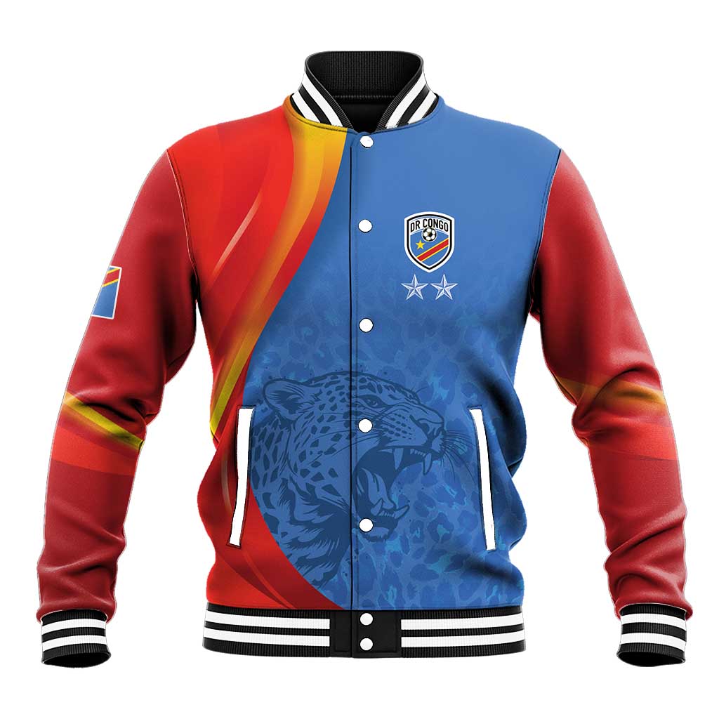 DR Congo Football 2026 Les Leopards Custom Baseball Jacket Glory Upon Glory - Wonder Print Shop