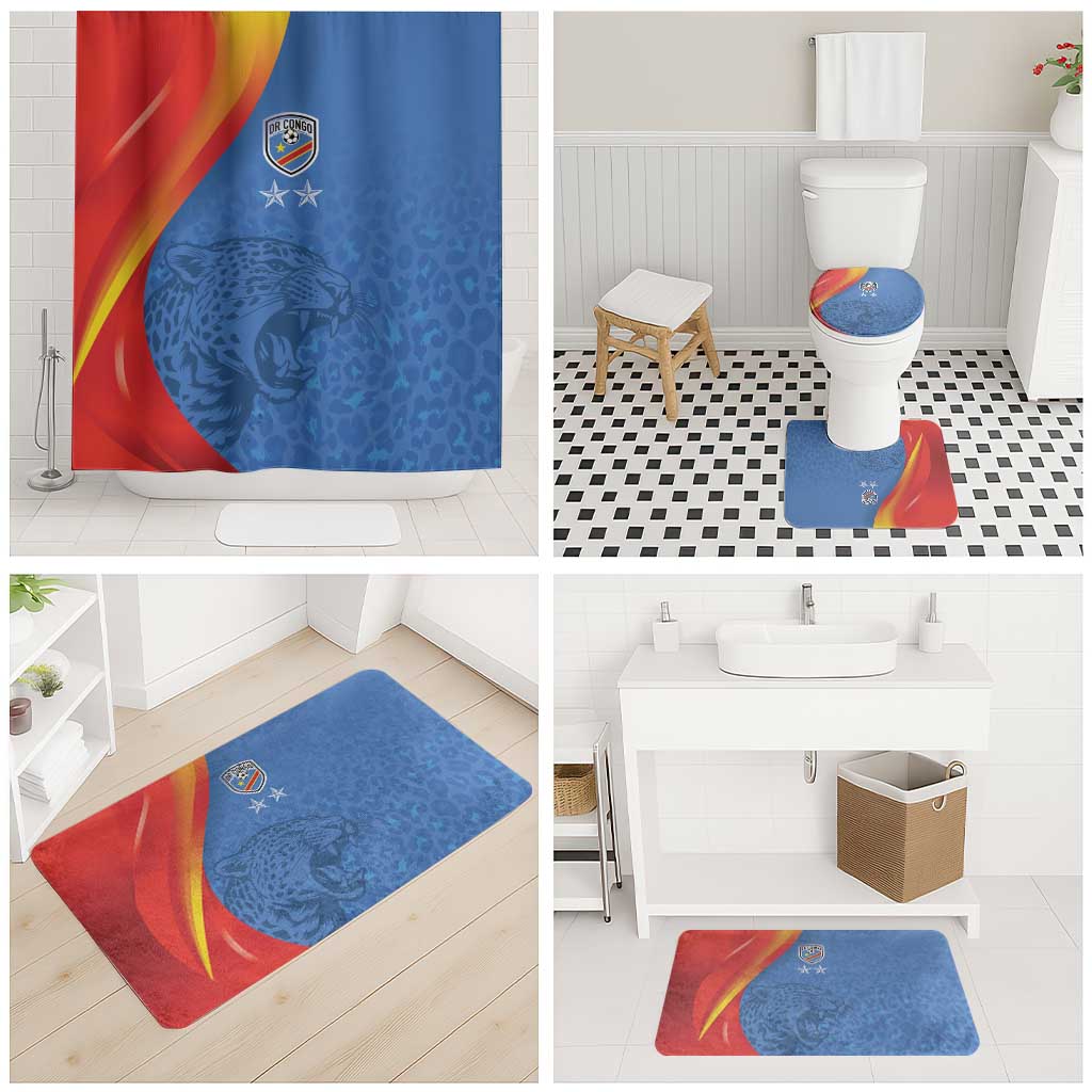 DR Congo Football 2026 Les Leopards Bathroom Set Glory Upon Glory - Wonder Print Shop