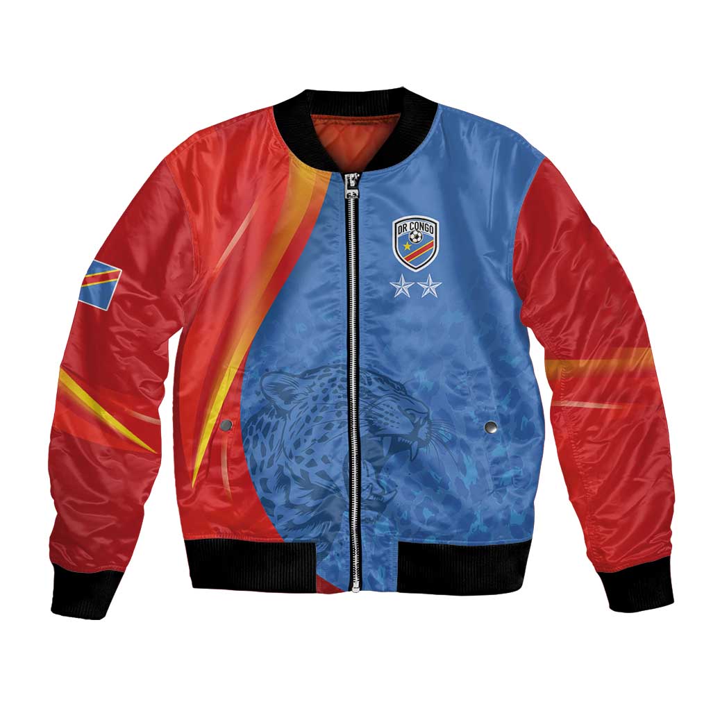 DR Congo Football 2026 Les Leopards Custom Bomber Jacket Glory Upon Glory - Wonder Print Shop