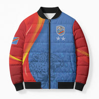 DR Congo Football 2026 Les Leopards Custom Bomber Puffer Jacket Glory Upon Glory - Wonder Print Shop