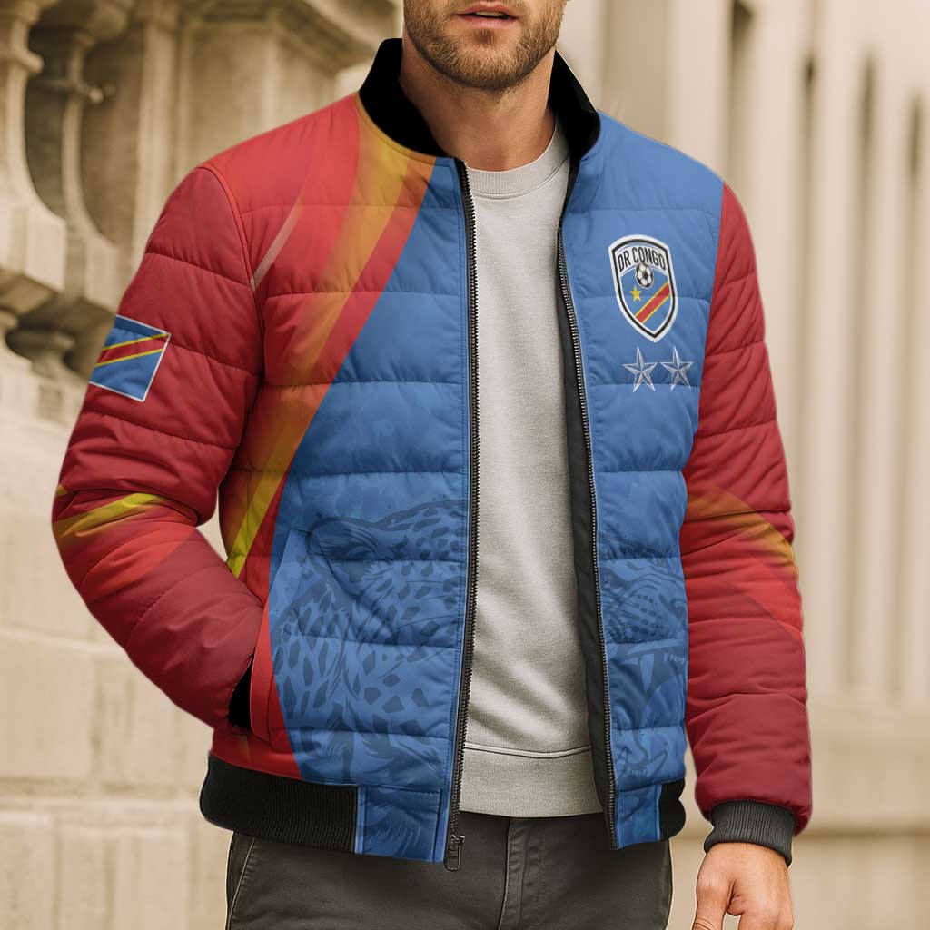 DR Congo Football 2026 Les Leopards Custom Bomber Puffer Jacket Glory Upon Glory - Wonder Print Shop