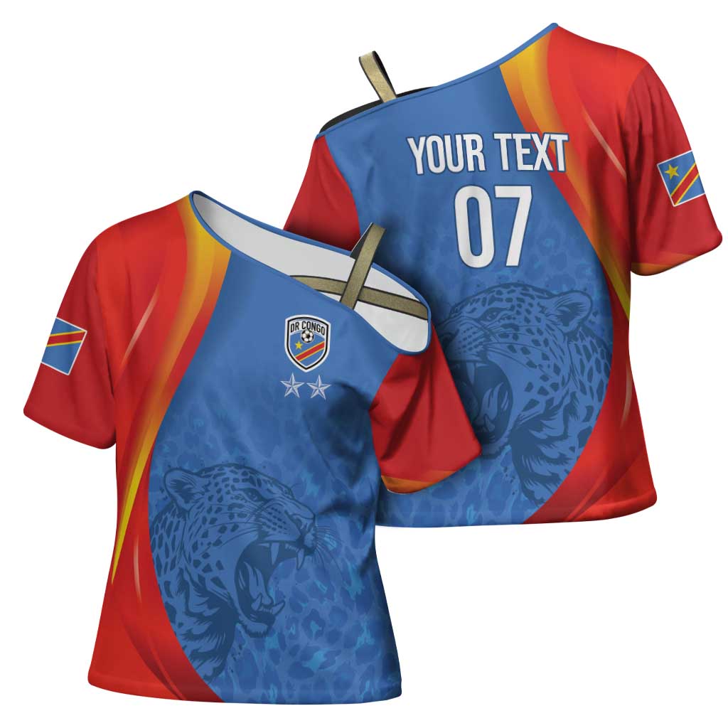 DR Congo Football 2026 Les Leopards Custom Cross Shoulder Shirt Glory Upon Glory - Wonder Print Shop