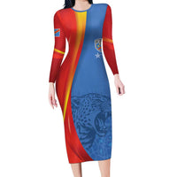 DR Congo Football 2026 Les Leopards Custom Family Matching Long Sleeve Bodycon Dress and Hawaiian Shirt Glory Upon Glory - Wonder Print Shop