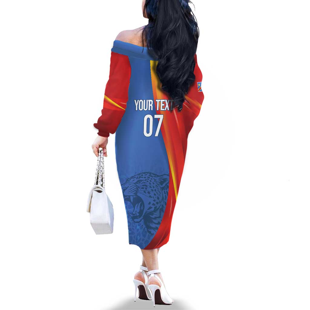 DR Congo Football 2026 Les Leopards Custom Family Matching Off The Shoulder Long Sleeve Dress and Hawaiian Shirt Glory Upon Glory - Wonder Print Shop