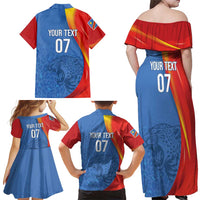 DR Congo Football 2026 Les Leopards Custom Family Matching Off Shoulder Maxi Dress and Hawaiian Shirt Glory Upon Glory - Wonder Print Shop