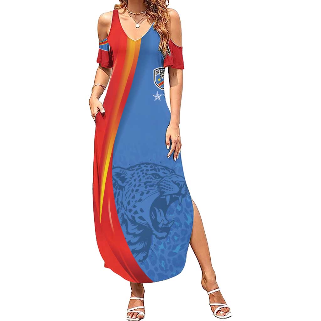 DR Congo Football 2026 Les Leopards Custom Family Matching Summer Maxi Dress and Hawaiian Shirt Glory Upon Glory - Wonder Print Shop