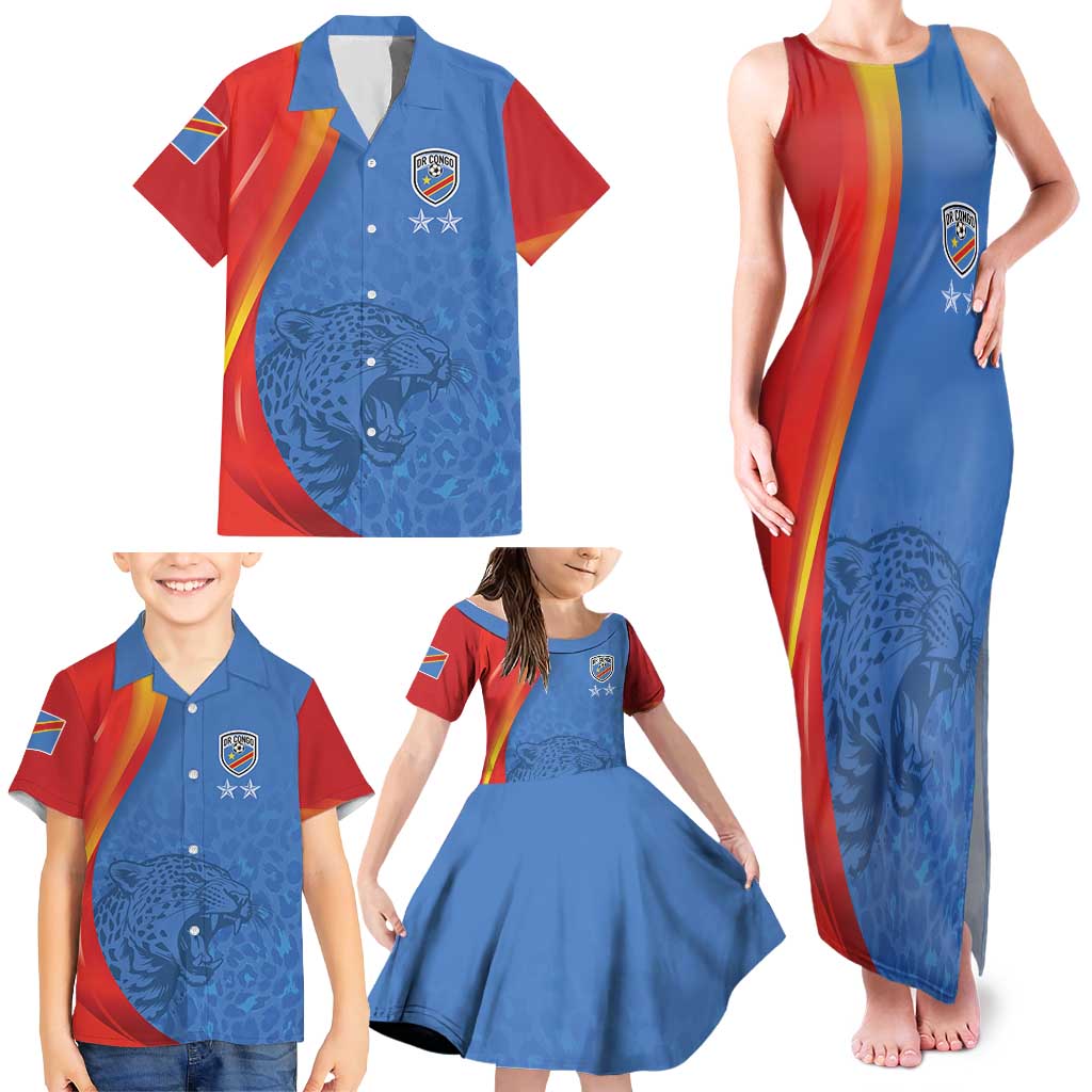 DR Congo Football 2026 Les Leopards Custom Family Matching Tank Maxi Dress and Hawaiian Shirt Glory Upon Glory - Wonder Print Shop
