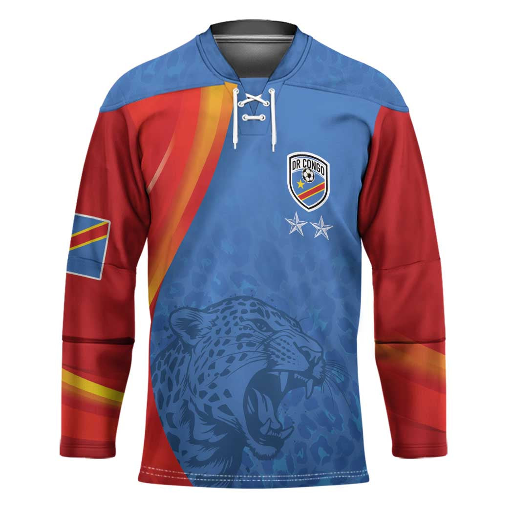 DR Congo Football 2026 Les Leopards Custom Hockey Jersey Glory Upon Glory - Wonder Print Shop