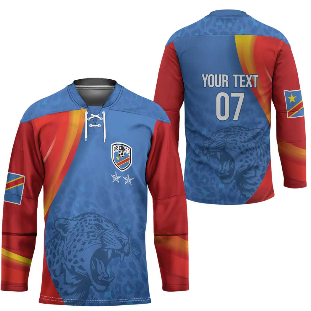 DR Congo Football 2026 Les Leopards Custom Hockey Jersey Glory Upon Glory - Wonder Print Shop