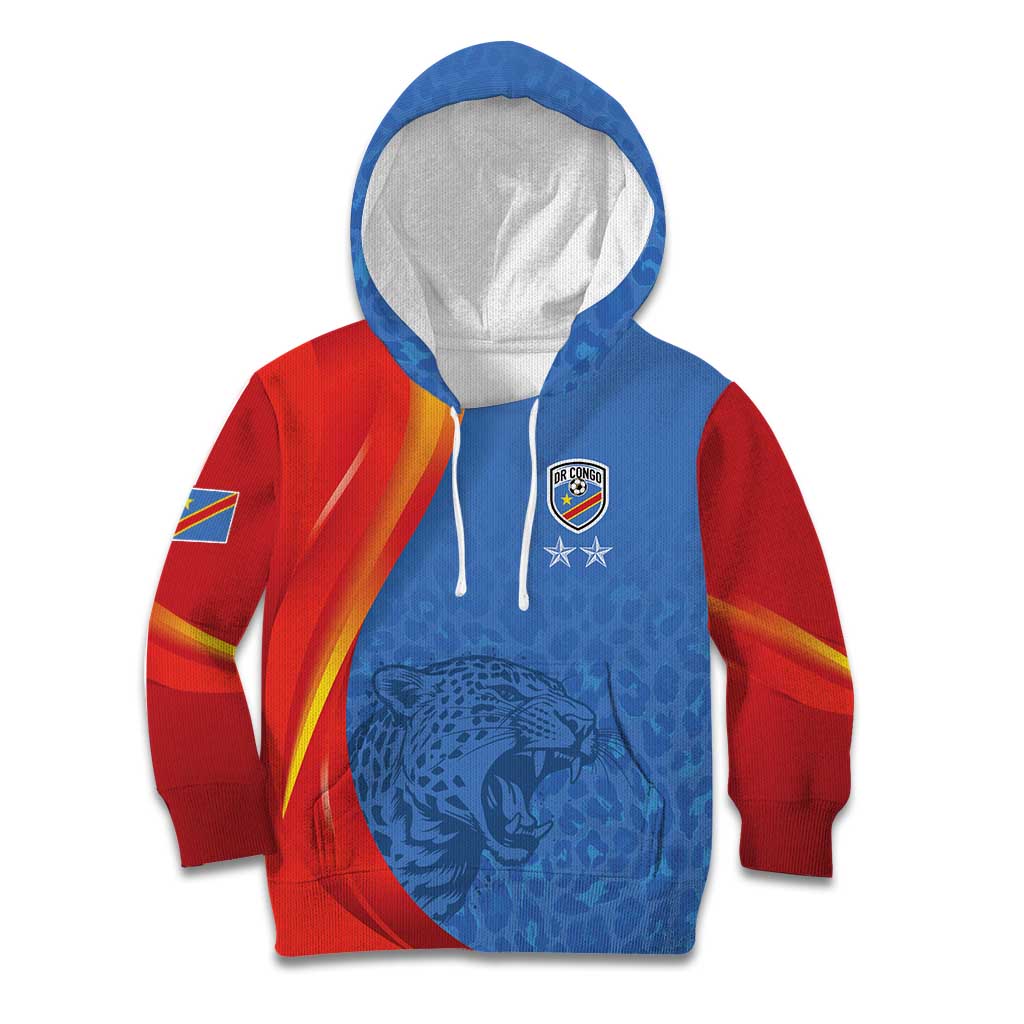 DR Congo Football 2026 Les Leopards Custom Kid Hoodie Glory Upon Glory - Wonder Print Shop
