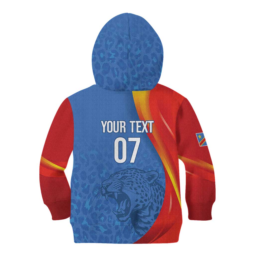 DR Congo Football 2026 Les Leopards Custom Kid Hoodie Glory Upon Glory - Wonder Print Shop