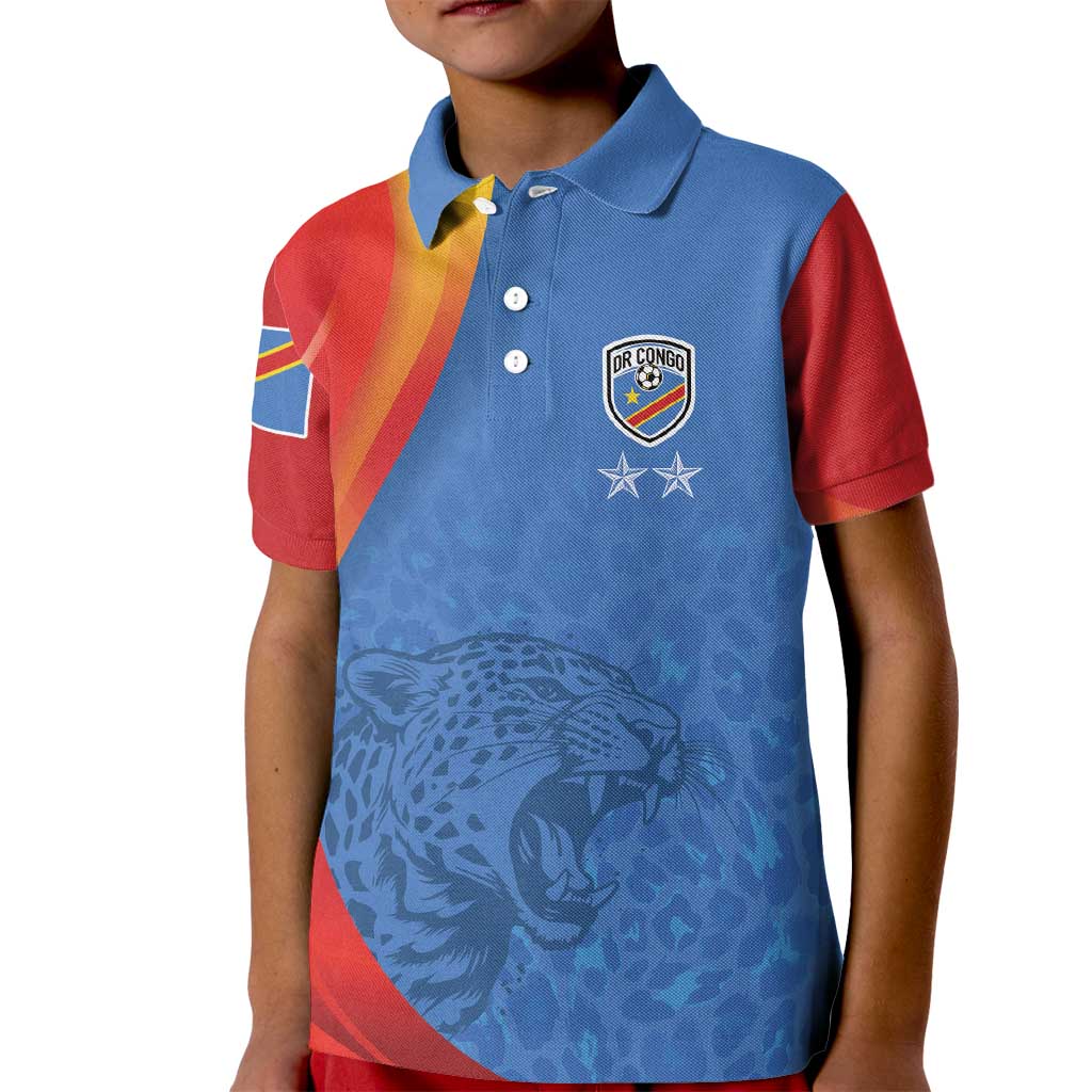 DR Congo Football 2026 Les Leopards Custom Kid Polo Shirt Glory Upon Glory - Wonder Print Shop