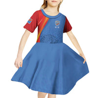 DR Congo Football 2026 Les Leopards Custom Kid Short Sleeve Dress Glory Upon Glory - Wonder Print Shop