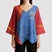 DR Congo Football 2026 Les Leopards Custom Kimono Sleeve Blouse Glory Upon Glory - Wonder Print Shop