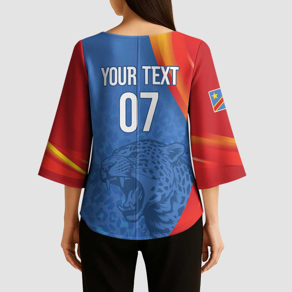 DR Congo Football 2026 Les Leopards Custom Kimono Sleeve Blouse Glory Upon Glory - Wonder Print Shop