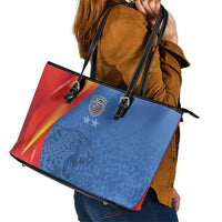 DR Congo Football 2026 Les Leopards Leather Tote Bag Glory Upon Glory - Wonder Print Shop